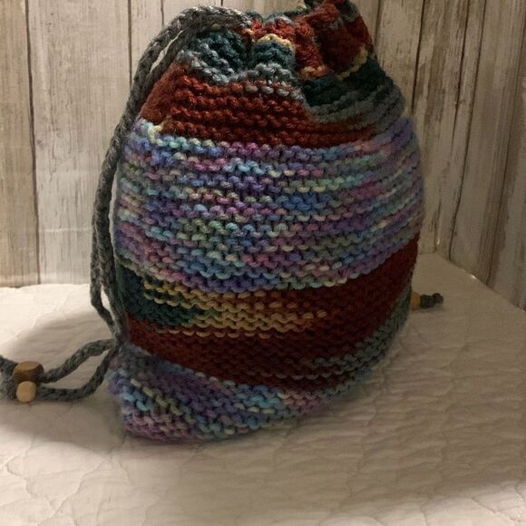 Handmade Colorful Crochet Knit Drawing Handbag - Picture 11 of 16